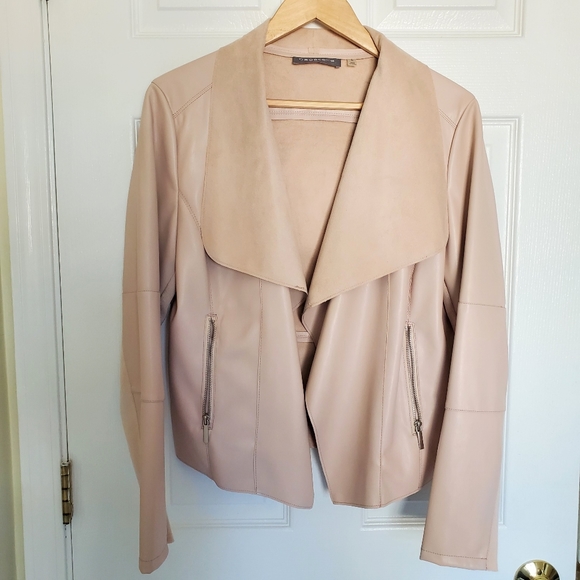 bagatelle Jackets & Blazers - Bagatelle Drape Faux Leather & Faux Suede Jacket